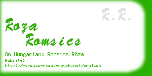 roza romsics business card
