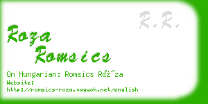 roza romsics business card